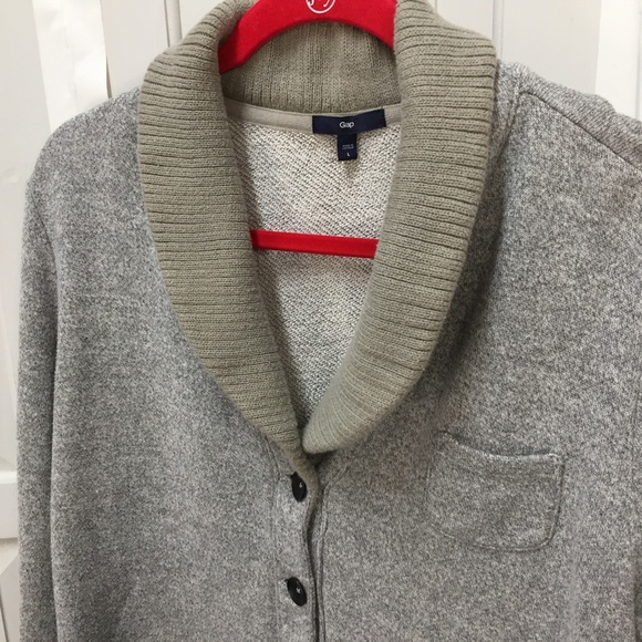 GAP Gray Button Down Knit Jacket - Picture 12 of 16
